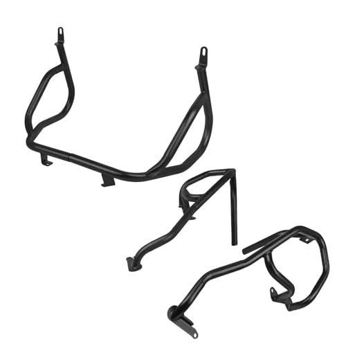 CHIFUN Engine Guard Upper Lower Highway Crash Bars Compatible with BMW G310GS G 310GS 2022 2023 Black Steel Motorcycle Frame Protection Bars - color: Black