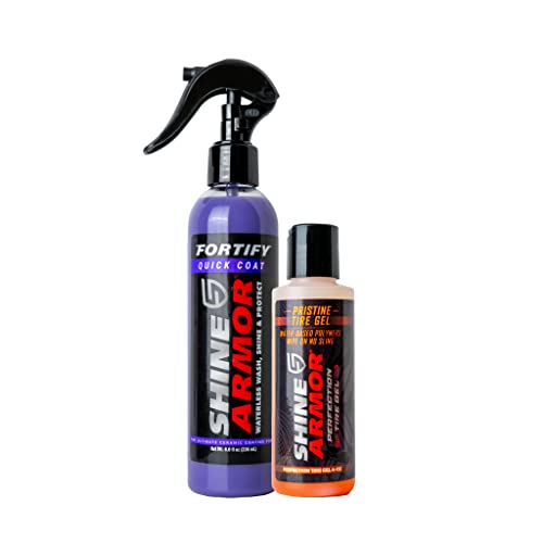 SHINE ARMOR Fortify Quick Coat & Pristine Tire Shine Gel Dressing & Cleaner