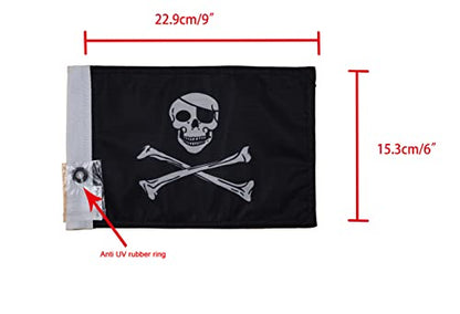 Durable Motorcycle Flag Pirates Jolly Roger Skull And Crossbones 6 x 9 Inch - color: Crossbones, size: 6X9