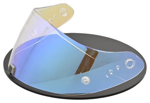 Compatible With EX0 T520 Motorcycle Helmet Visor R1 Air Face Helmet Shield Replacement ST1400 Tinted Visor (Transparent Revo Blue) - color: Transparent Revo Blue