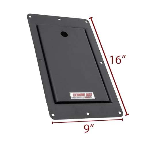 Extreme Max 5001.6501 Flip-Up Recessed Flush-Mount Motorcycle Wheel Chock for Enclosed Trailers - 16"