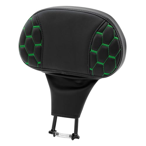 C.C. RIDER Motorcycle Backrest Plug-in Driver for Harley Davidson Touring CVO Street Glide Road Glide Electra Road King 2009-2023 - color: Rider Backrest-Green Stitching