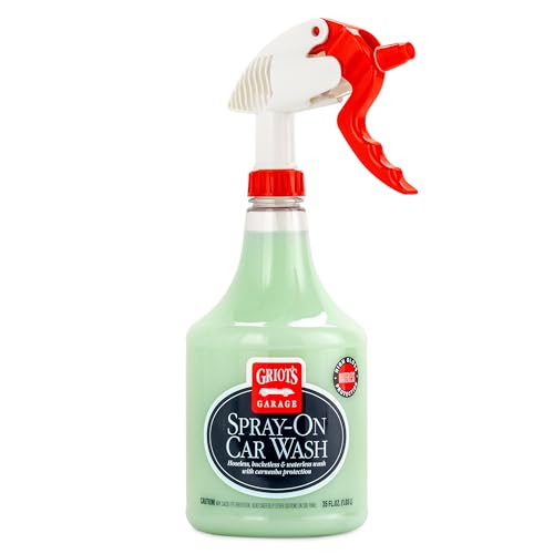 Griot's Garage Spray-On Car Wash for Vehicle Cleaning and Detailing, Rinseless and Waterless, No Hose and Bucket Needed, With Carnauba Wax Protection, 11065, 35oz - size: 35 Fl Oz (Pack of 1)