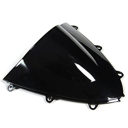 Motorcycle Double Bubble Windshield Windscreen Compatible for Honda CBR1000RR 2008 2009 2010 2011 Black - color: Black