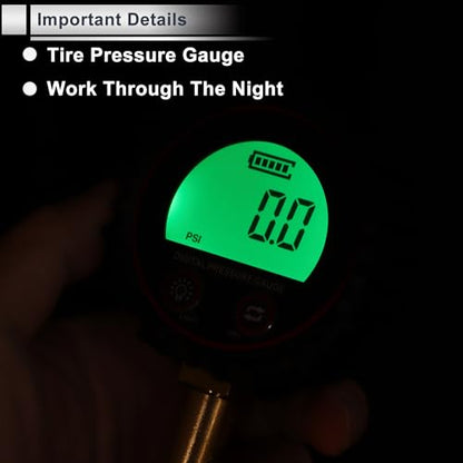 1 Set Tire Pressure Gauge 200PSI 7cm/2.76Inch Digital Pressure Gauge without Battery Tyre Air PSI Meter for Motorcycle SUV Truck