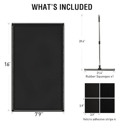 Huatean Home Garage Floor Mat, (8'6" x 16") Under Car Waterproof Containment Mats, Oil Mat for Garage Covering, Garages Floor Mats for Under Car, Keeps Dry and Clean - size: 7'10" x 16'5" (Rectangular)