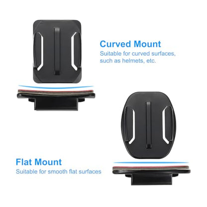 PATIKIL 40 in 1 Adhesive Mount Kit Adhesive Pad Flat Curved Mount Helmet Mounting Accessories for Action Camera Helmet Motorcycle Skiing Board
