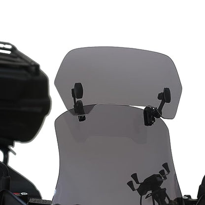 GP Kompozit Motorcycle Windshield Extension Adjustable Clips Windscreen Wind Air Spoiler Deflector Smoked - color: Smoked