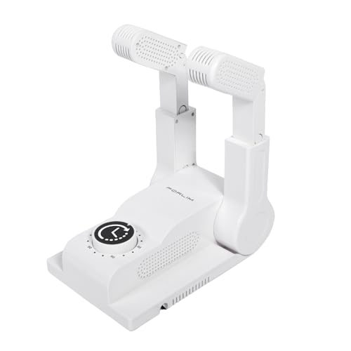 FORLIM Boot Dryer for Work Boots, Shoe Dryer with Heat Blower, Glove Dryer & Boot Warmer - 180° Adjustable Dry Rack - Telescopic Bendable Dry Ports - Intelligent Timer - White - color: Auto-off Timer (White)