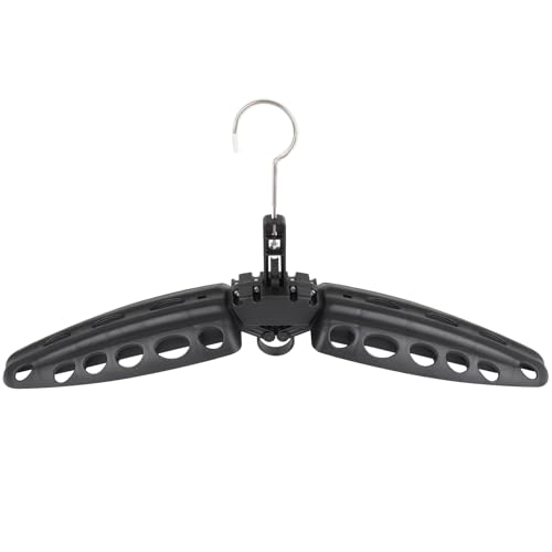 Wetsuit Hanger, Gimilife Surfing & Scuba Diving Accessory, Perfect to Dry Wetsuit Drysuit Life Jacket or BCD, Quick Dry Foldable & Vented Dryer for Wetsuite Dry Suit（1 PCS ） - color: Black