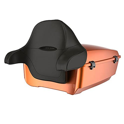 Advanblack Amber Whiskey King Tour Trunk Pack, Black Mount Bracket, Top Luggage Rack, Orange Trunk Pak Liners Fit for 09-Later Harley Touring, Road Glide, Street Glide Special, Electra Glide - color: Amber Whiskey