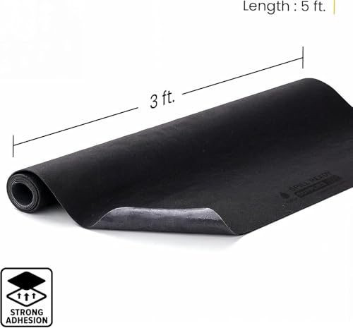 Spill Ready 3' x 5' Adhesive Absorbent Floor Mat (1 Pack Pre-Cut Mat), Heavyweight, Precut Oil, Grease & Water Floor Mat | Black Garage Mats - size: 3' x 5'