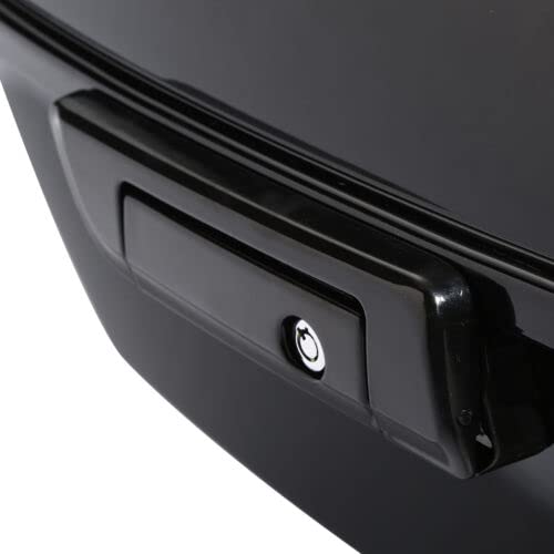 TCMT 13.7" King Motorcycle Trunk Box Black Latches Backrest Top Luggage Rack Set Fit For Harley 2014-2025 Touring CVO Road King Road Glide Street Glide Electra Glide Pack - color: Set A#2