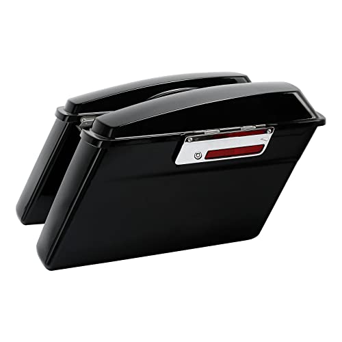 XMT-MOTO Hard Saddlebags Saddle bags for Harley 1994-2013 Touring models road glide, road king, ultra, street glide, electra glide and 1984-2017 Softail models,BLACK - color: BLACK/Chrome Latches, size: Standard