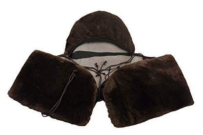 Full Genuine Merino Sheepskin Western Saddle Seat Saver with Extra Long Flap - color: brown