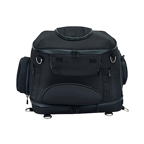 Daniel Smart Motorcycle Sissy Bar Bag with Multiple Pockets - Includes Rain Cover for All-Weather Protection.