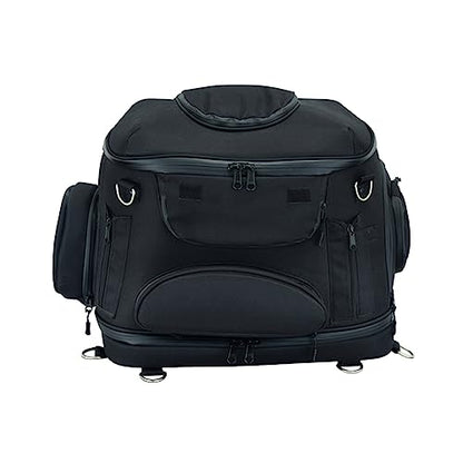 Daniel Smart Motorcycle Sissy Bar Bag with Multiple Pockets - Includes Rain Cover for All-Weather Protection.