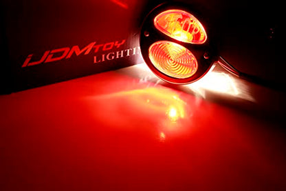 iJDMTOY Gloss Black 4-Inch Old Skool Single Incandescent Bulb Duolamp Style Tail/Brake Lamp Compatible With Classic Cars, Hot Rods, Motorcycles Bobber/Chopper