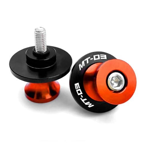 M6 for Yamaha MT03 MT-03 2005-2023 2022 2021 2020 2019 2018 2017 2016 Motorcycle Accessories Swingarm Spool Slider Stand Screws-Orange - color: Orange