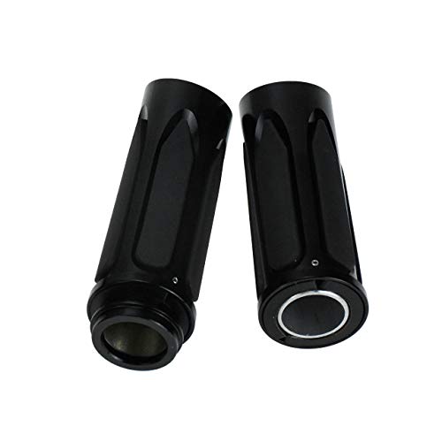 1" Electronic Throttle Defiance Handlebar Grips 25mm Hand Grips Fit for Harley Touring Street Glide Road King Road Glide Electra Glide - color: #5 Black