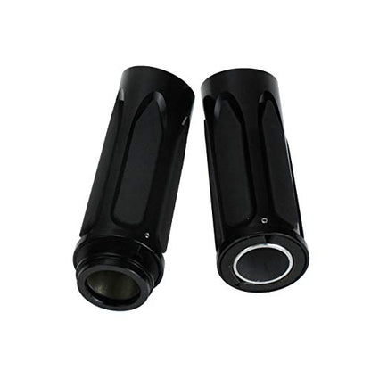 1" Electronic Throttle Defiance Handlebar Grips 25mm Hand Grips Fit for Harley Touring Street Glide Road King Road Glide Electra Glide - color: #5 Black
