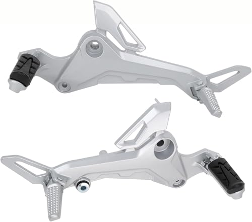Mokuo Motorcycle Footrest Assembly,1 Pair Footpegs Kit in Alloy Aluminum Material Fit for Honda Grom Msx 2017-2020,Silver Color - color: 1 Pair - Silver