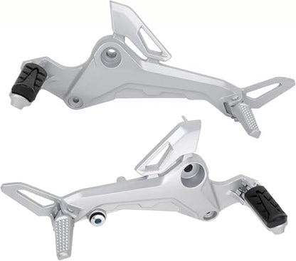 Mokuo Motorcycle Footrest Assembly,1 Pair Footpegs Kit in Alloy Aluminum Material Fit for Honda Grom Msx 2017-2020,Silver Color - color: 1 Pair - Silver