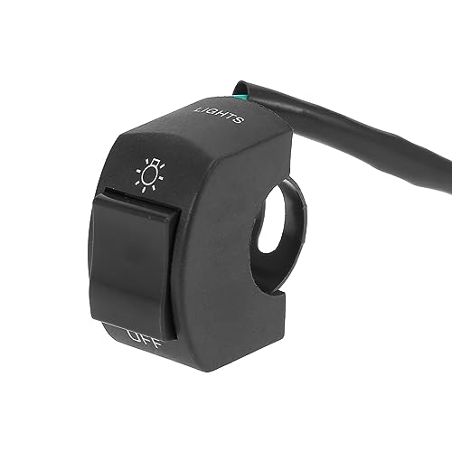Motoforti DC 12V 7/8" 22mm Motorcycle Handlebar Switch Scooter Headlight Toggle Switch with on Off Push Button Black - color: Black