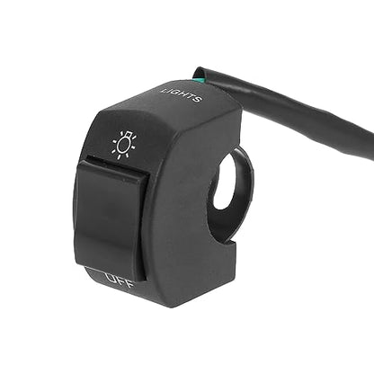 Motoforti DC 12V 7/8" 22mm Motorcycle Handlebar Switch Scooter Headlight Toggle Switch with on Off Push Button Black - color: Black