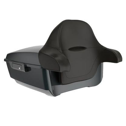Advanblack 2025 Road Glide King Tour Trunk Pack Black Latch Wrap-Around Backrest Compatible with 2024-2025 Harley Touring Road Glide, Street Glide, Electra Glide (Iron Horse Metallic) - color: Iron Horse Metallic