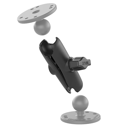 RAM Mounts Medium Double Socket Arm for B Size 1″ Ball Mount Components, RAM Mount Connector Arm, Marine-Grade Aluminum RAM-B-201U - size: 3.7 in.