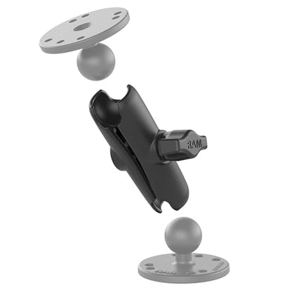 RAM Mounts Medium Double Socket Arm for B Size 1″ Ball Mount Components, RAM Mount Connector Arm, Marine-Grade Aluminum RAM-B-201U - size: 3.7 in.