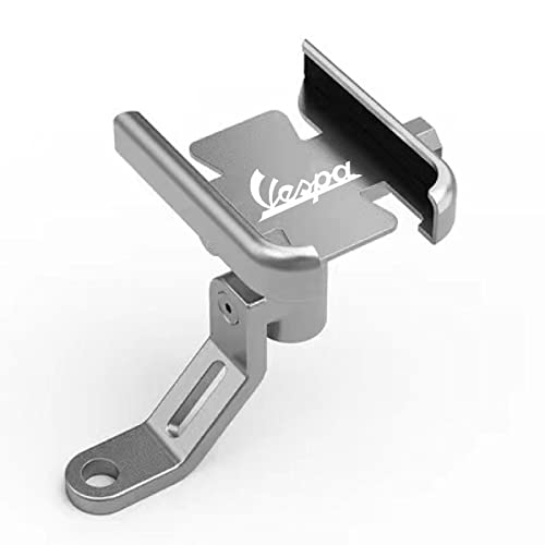 for Vespa LX LXV Sprint GTS GTV 50 150 250 300 300ie Accessories Motorcycle Handlebar Mobile Phone Holder GPS Stand Bracket,Mirror Holder Silver - color: Mirror holder Silver