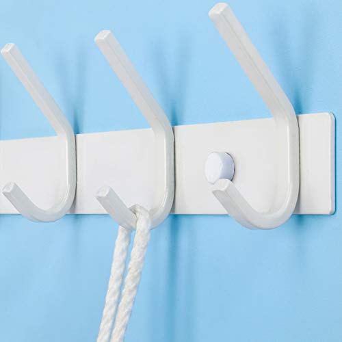 WEBI Coat Rack Wall Mount,Coat Hooks Wall Mounted,Coat Hanger Wall,Hook Rack Rail,3 Hooks for Hanging Coats,Hats,Jacket,Clothes,White - size: 3 Hooks