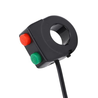 Qiilu Universal 7/8inch ABS Plastic Handlebar 12V Horn Head Light Black On Off Button Handlebar Switch Fit for Motorcycle Scooter E Bike Black