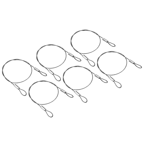 PATIKIL 12 Inch Safety Security Cable Wire, 6 Pack Stainless Steel 30cmx1mm Stage Lights Rope with Double Loop for DJ Lighting Luggage Lock - size: 30cmx1mm