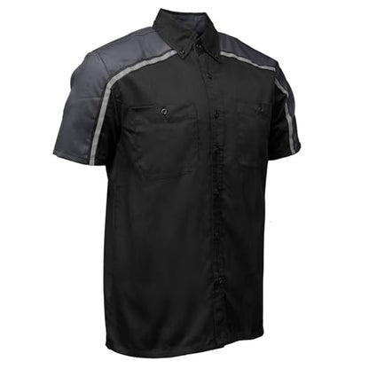 MILWAUKEE MOTORCYCLE CLOTHING CO. Men’s Blk/Grey Mechanic Work Shirt – w/Reflective Strip, Rider‑Built MDM11601 - size: XX-Large
