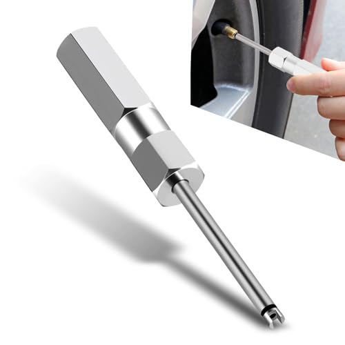 1 PC Auto Valve Core Wrench, American Inner Tube Air Nozzle Deflation Adjustment Wrench, Valve Stem Puller Repair Modification Accessories, Suitable for Cars, Bicycles, Motorcycles (Silver)