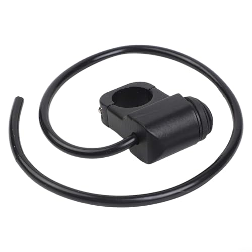 Handlebar Switch,Aluminum Alloy Motorcycle Handlebar Headlight ON/OFF Switch, 2-Wire Waterproof 12-60V for Auxiliary Lights, Black/Silver, 22mm Clamp(Black)