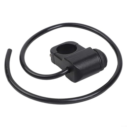 Handlebar Switch,Aluminum Alloy Motorcycle Handlebar Headlight ON/OFF Switch, 2-Wire Waterproof 12-60V for Auxiliary Lights, Black/Silver, 22mm Clamp(Black)