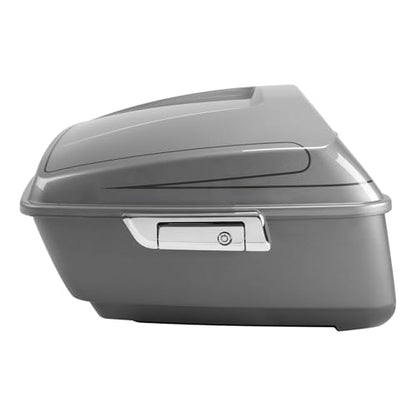 TCMT King Motorcycle Trunk Fit for Harley Touring 2014-2025 CVO Road King Road Glide Street Glide Electra Glide Ultra Limited Pack Dark Platinum Pinstripe - color: Dark Platinum Pinstripe(No Speaker Holes)