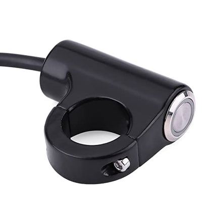 Motorcycle Push Start Button with Horn, Headlight, Brake, Fog Lights - 7/8" (22mm) Automatic Return with Green Light