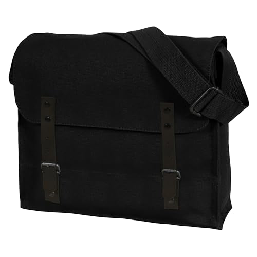 Rothco Canvas Utility Bag – Durable Crossbody Shoulder Satchel for Everyday Hobby Essentials and Supplies For Men and Women - color: Black