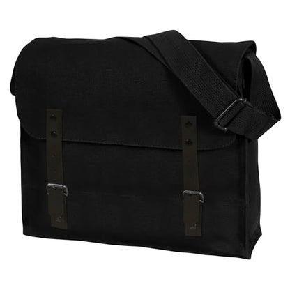 Rothco Canvas Utility Bag – Durable Crossbody Shoulder Satchel for Everyday Hobby Essentials and Supplies For Men and Women - color: Black