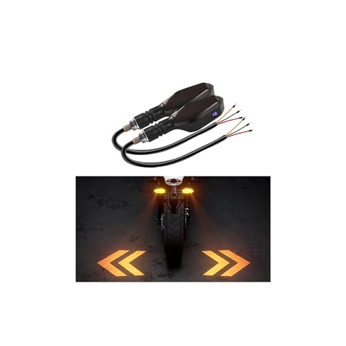 2 PCS LED Turn Signal Lights Projector for Motorcycle,27 Lighting Modes RGB Flowing Daytime Running Lights,Motorcycle Turn Signal Lights with Arrow Projection - color: Style A