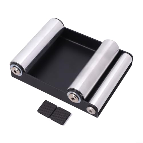 Motorcycle Tire Cleaning Stand Metal Bracket Portable Chain Clean Roller for Easy Wheel Maintenance and Quick Installation for Compatible with Most Motorbikes Black