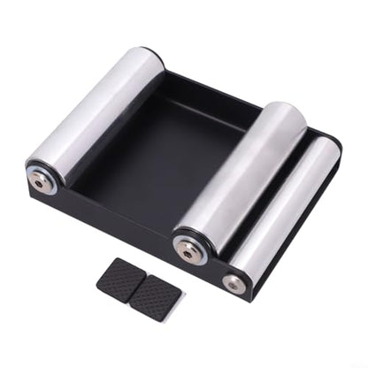 Motorcycle Tire Cleaning Stand Metal Bracket Portable Chain Clean Roller for Easy Wheel Maintenance and Quick Installation for Compatible with Most Motorbikes Black