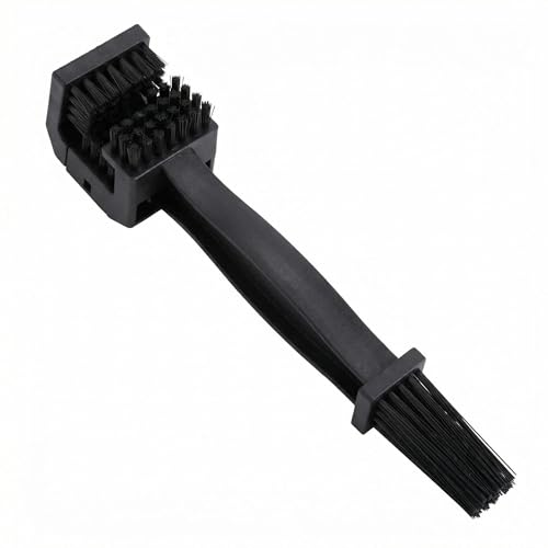 Motorcycle and Bicycle Chain Cleaning Brush, Dual Sided Drivetrain Scrubber Tool for Bike Gears and Sprockets, Black, 1 Pack - color: Black