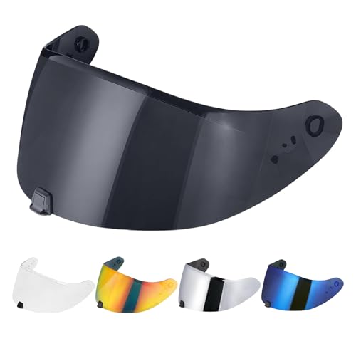 R420 Visor Shield Repalcement, UV Protection Outer Face Helmet Shield Compatible with R420 Motorcycle Accessories (Black) - color: Black