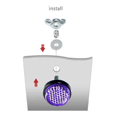 Purple Reflector Motorcycle License Plate Bolts and Nuts - color: Purple